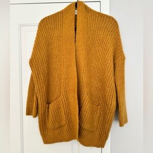 Women's Golden Mustard Sweater Cardigan